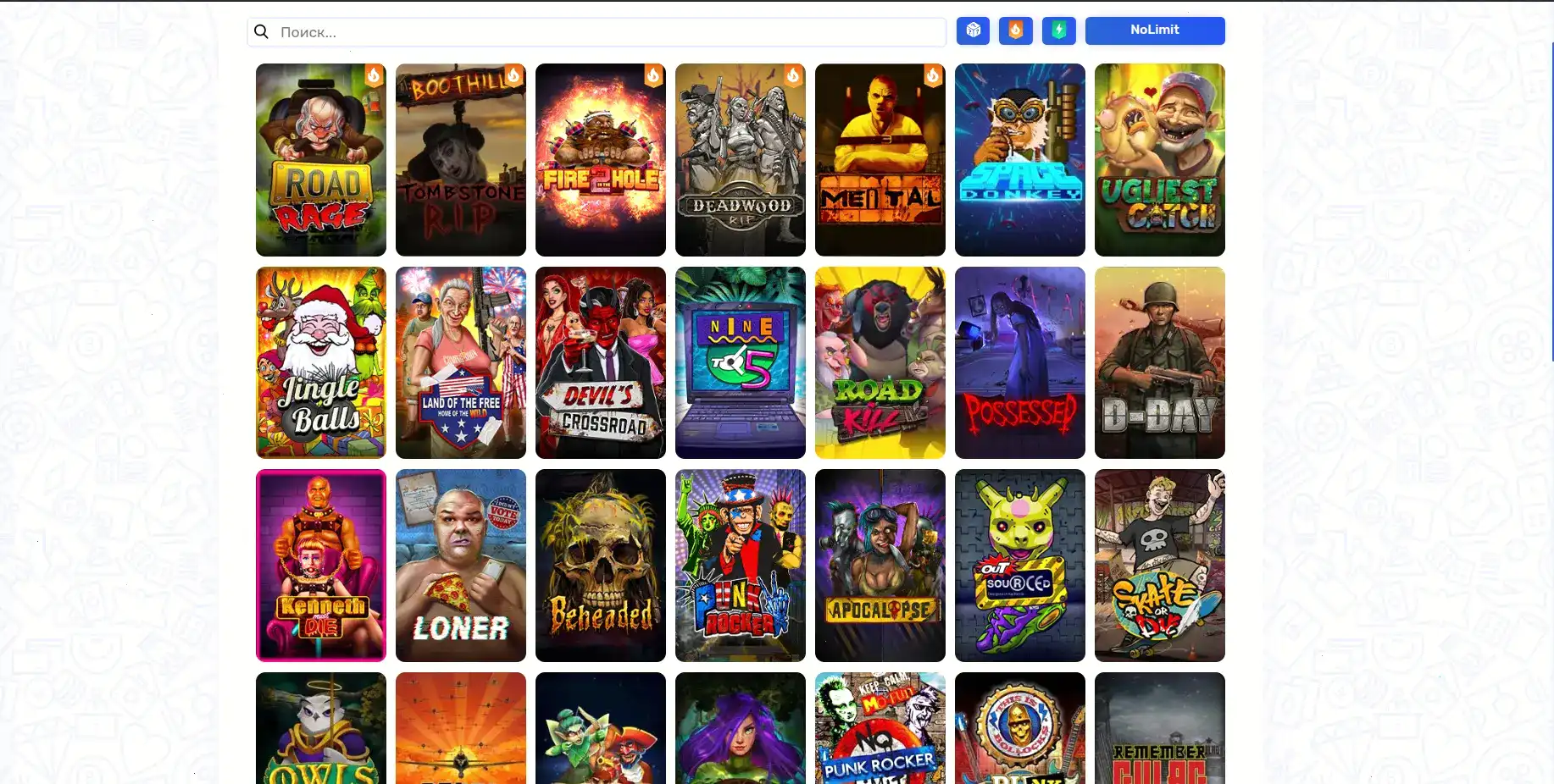 Интерфейс игрового зала Лаки Бир казино на компьютере